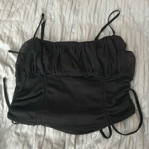 Black cropped tank top